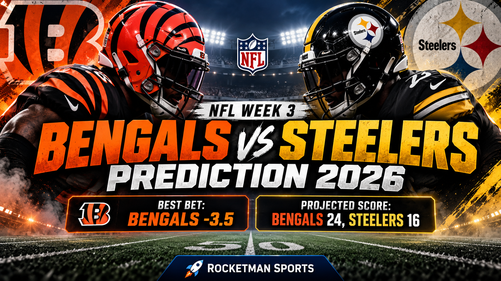 Bengals vs Steelers prediction 2026 with Bengals -3.5 best bet and projected score