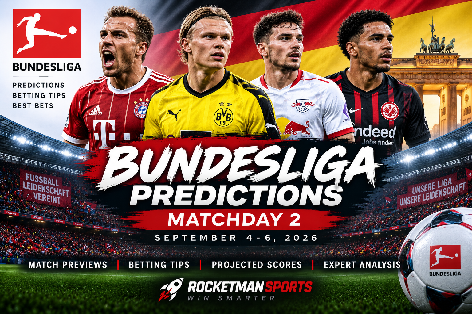 Bundesliga predictions Matchday 2 German football betting tips and best bets