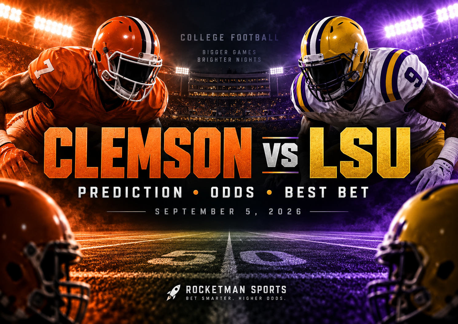 Clemson vs LSU prediction odds and best bet September 5 2026