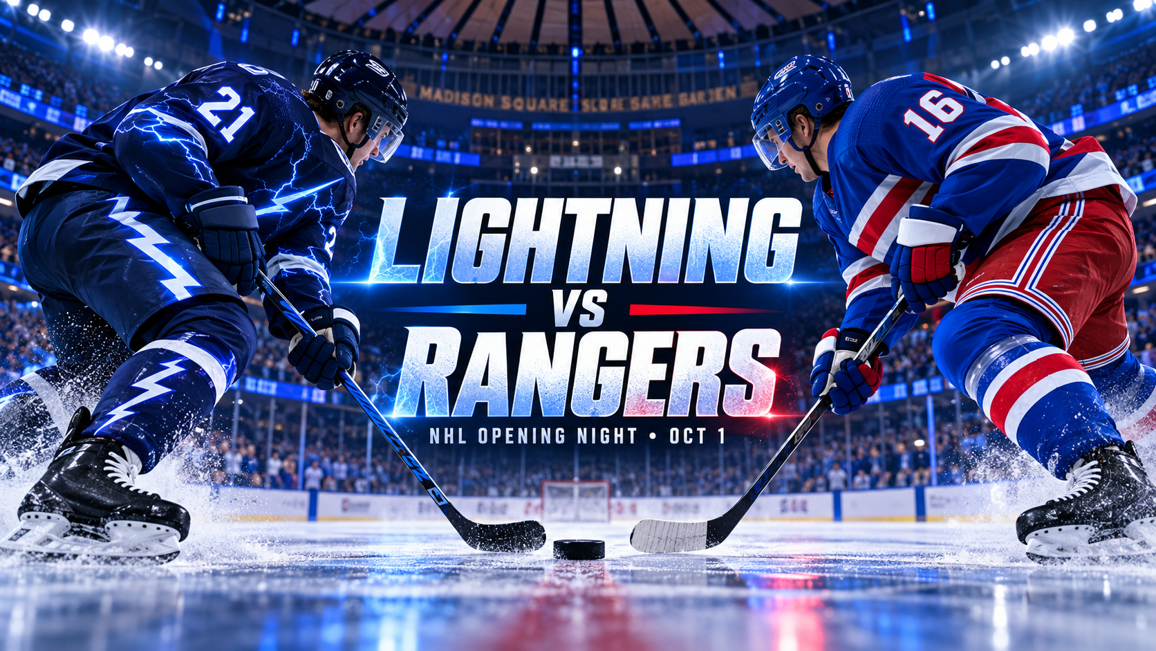 Lightning vs Rangers prediction featured image for the October 1 NHL opening-night game