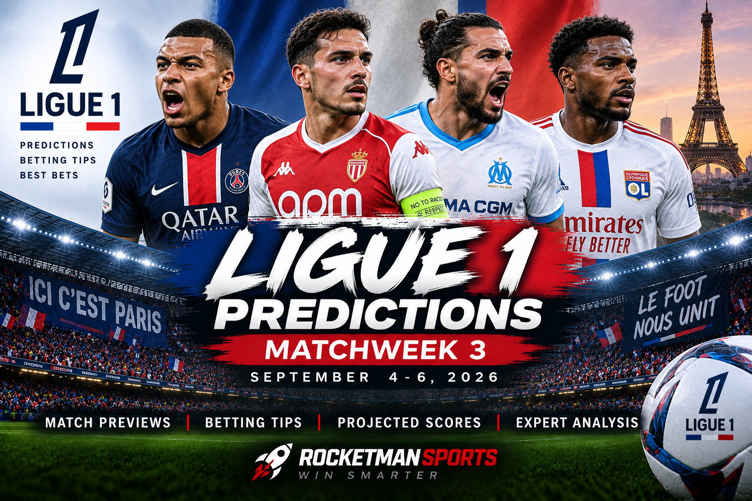 Ligue 1 predictions Matchweek 3 French football betting tips and best bets