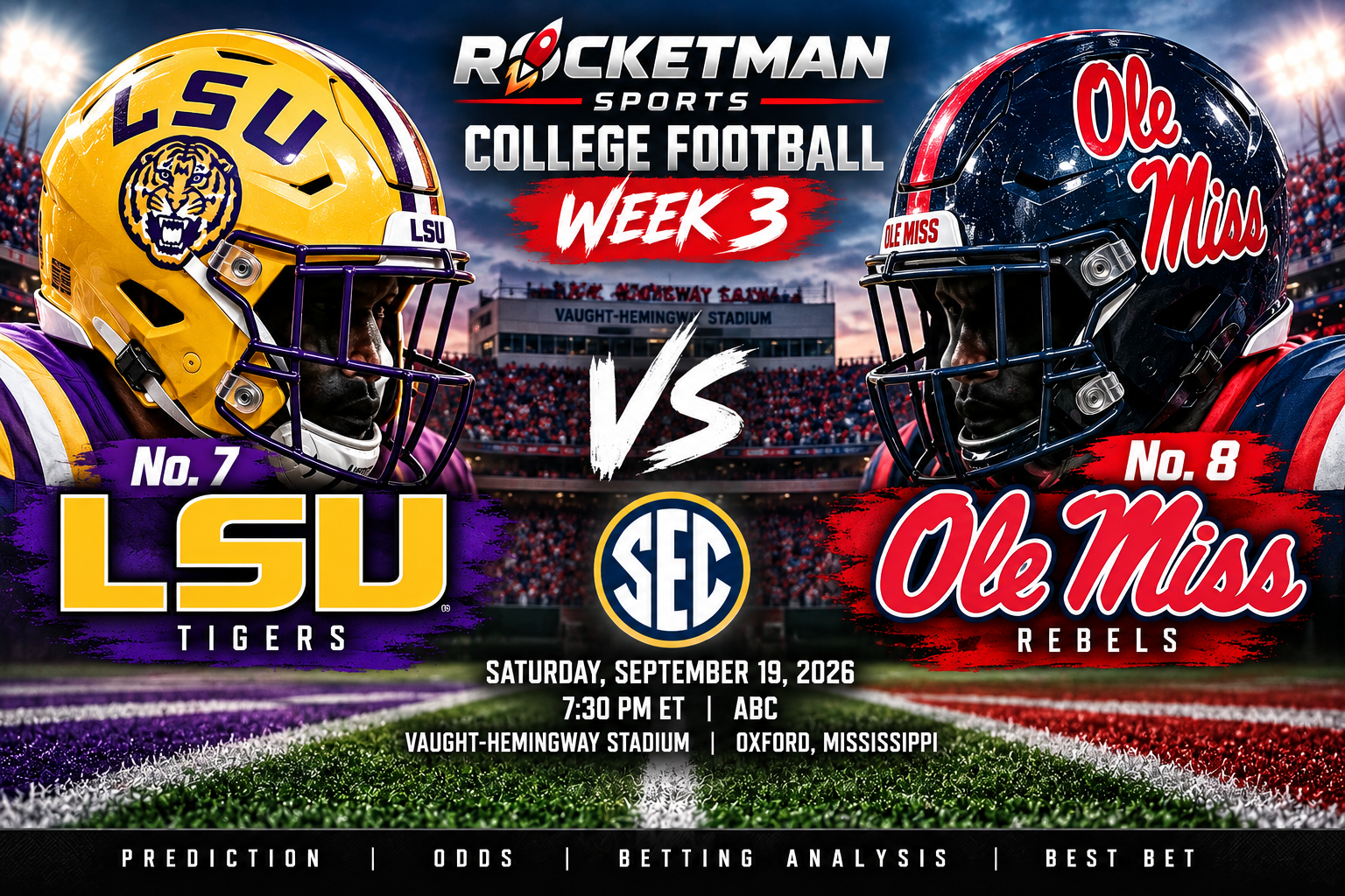 LSU vs Ole Miss prediction College Football Week 3
