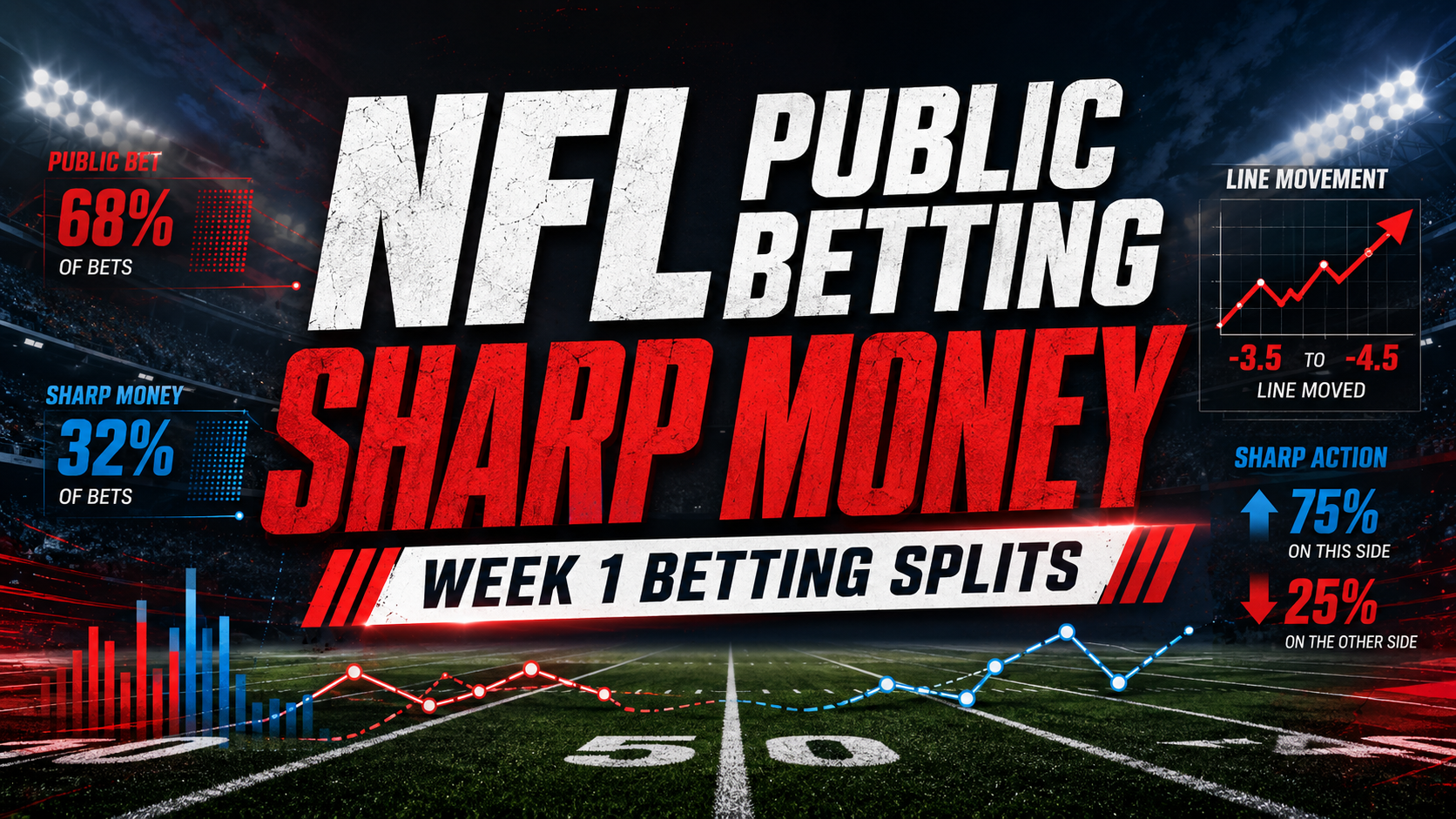 NFL public betting sharp money Week 1 betting splits 2026