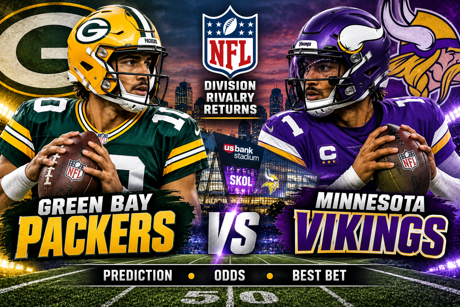Packers vs Vikings prediction NFL Week 1 best bet September 13 2026