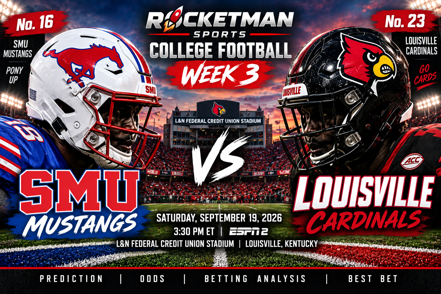 SMU vs Louisville prediction College Football Week 3