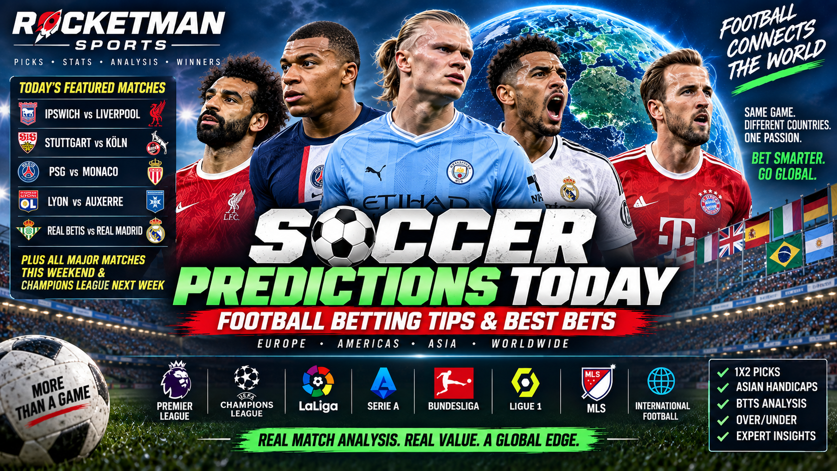 Soccer predictions today football betting tips and best bets worldwide