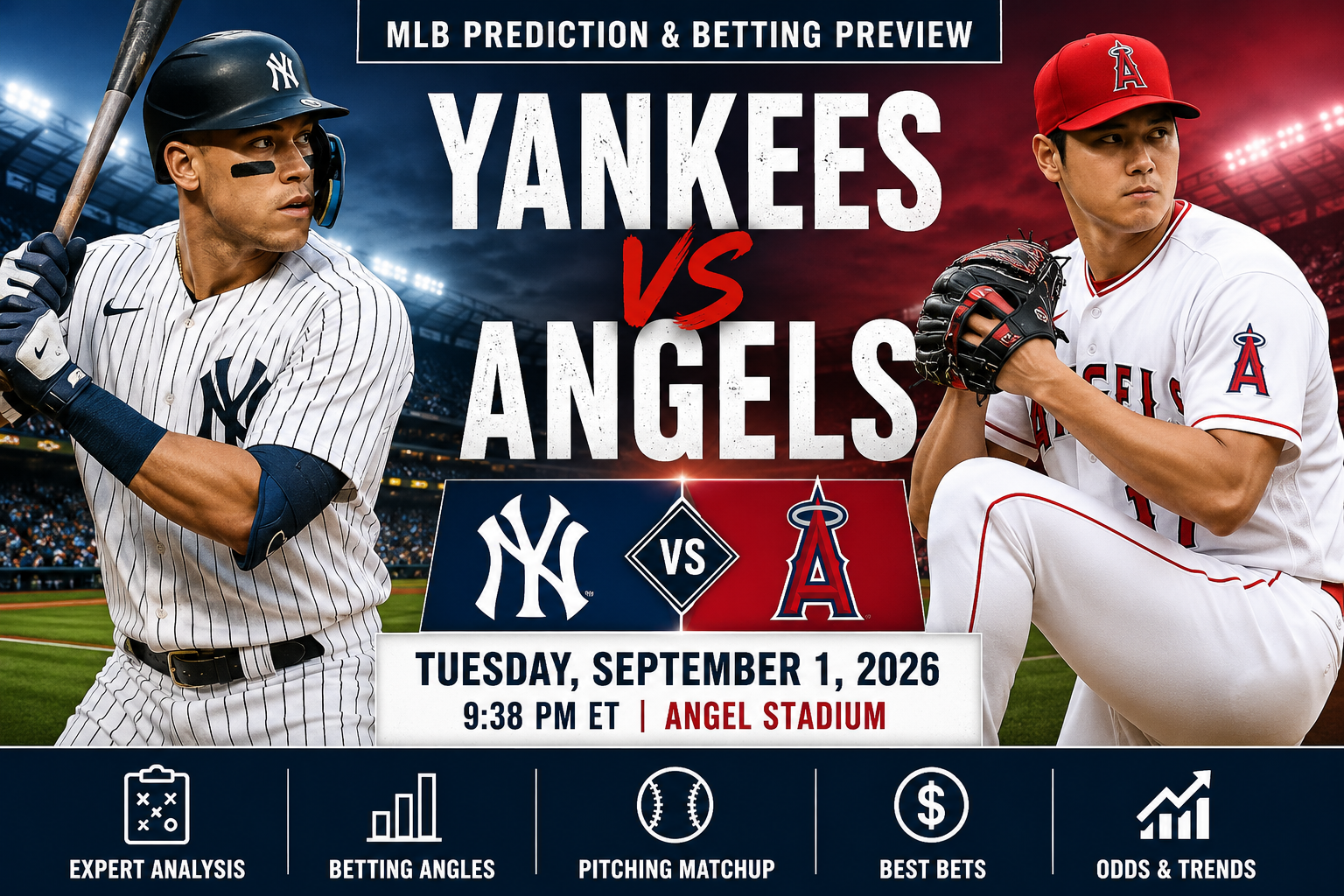 Yankees vs Angels prediction MLB September 1 2026