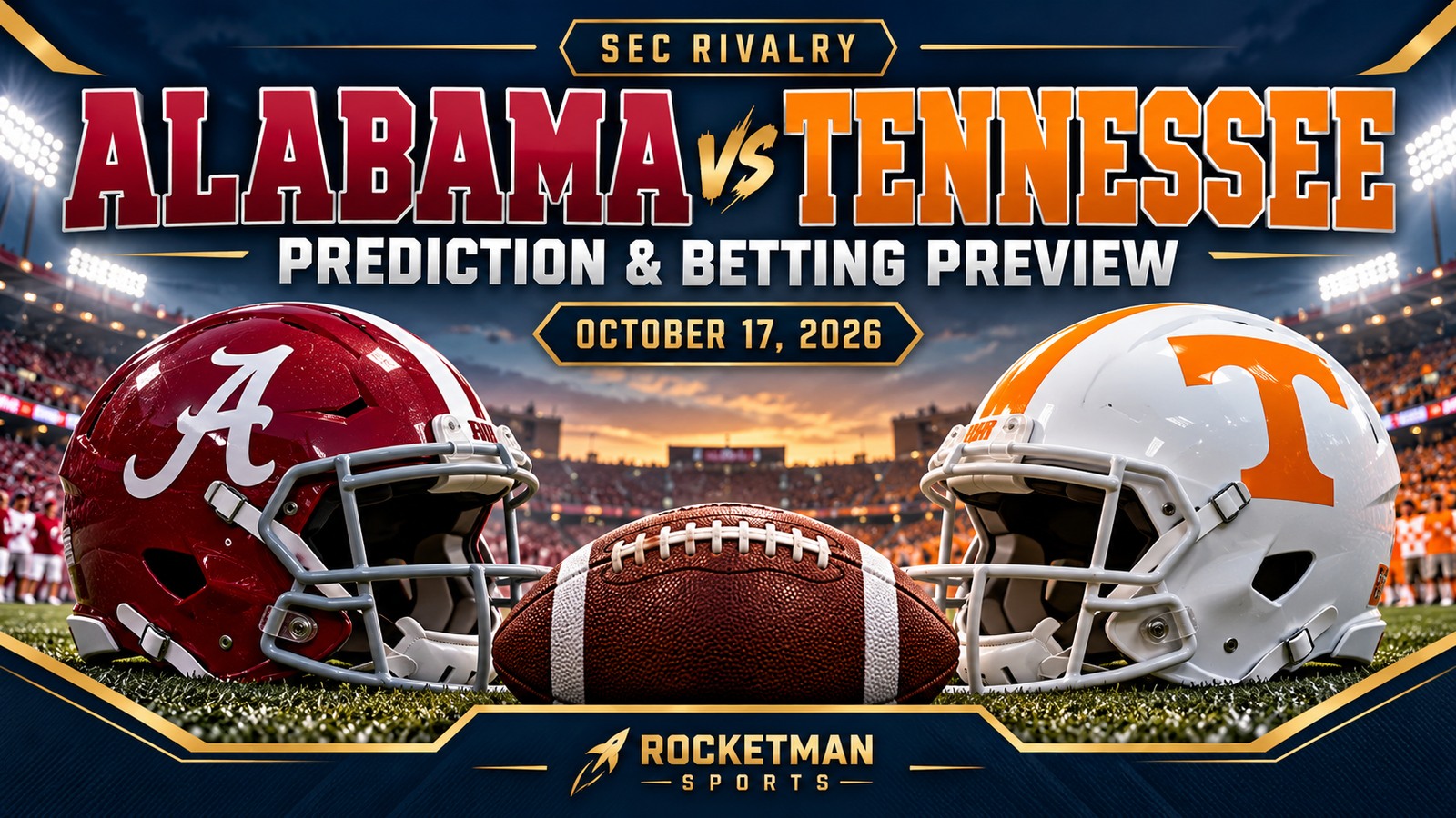 Alabama vs Tennessee prediction and college football betting preview for October 17, 2026